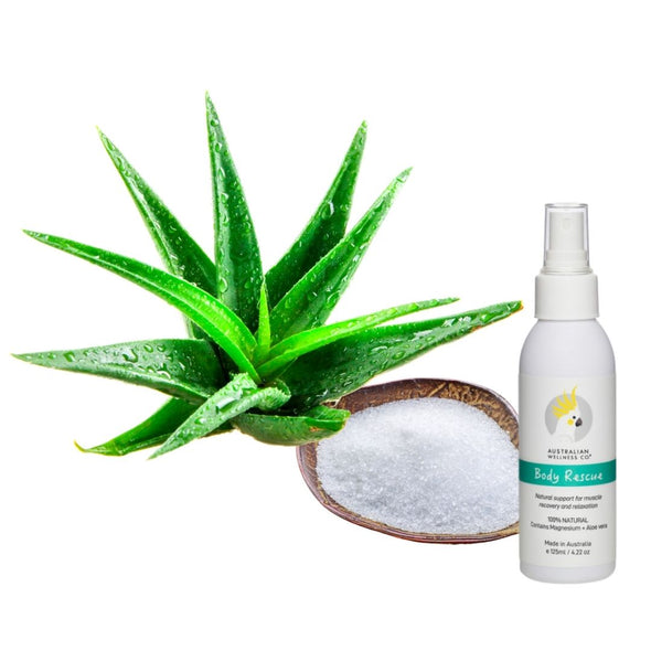 BODY RESCUE Relaxation Spray [Magnesium Oil + Organic Aloe Vera] 4.22oz/125ml.