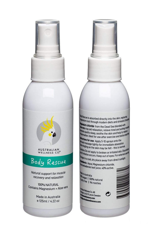 Australian Wellness Co. Natural skincare BODY RESCUE Relaxation Spray [Magnesium Oil + Organic Aloe Vera] 4.22oz/125ml.