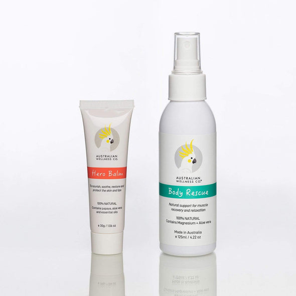 ESSENTIAL DUO. Multipurpose Hero Balm 1.06oz/30g + Body Rescue Relaxation spray 4.22oz/125ml